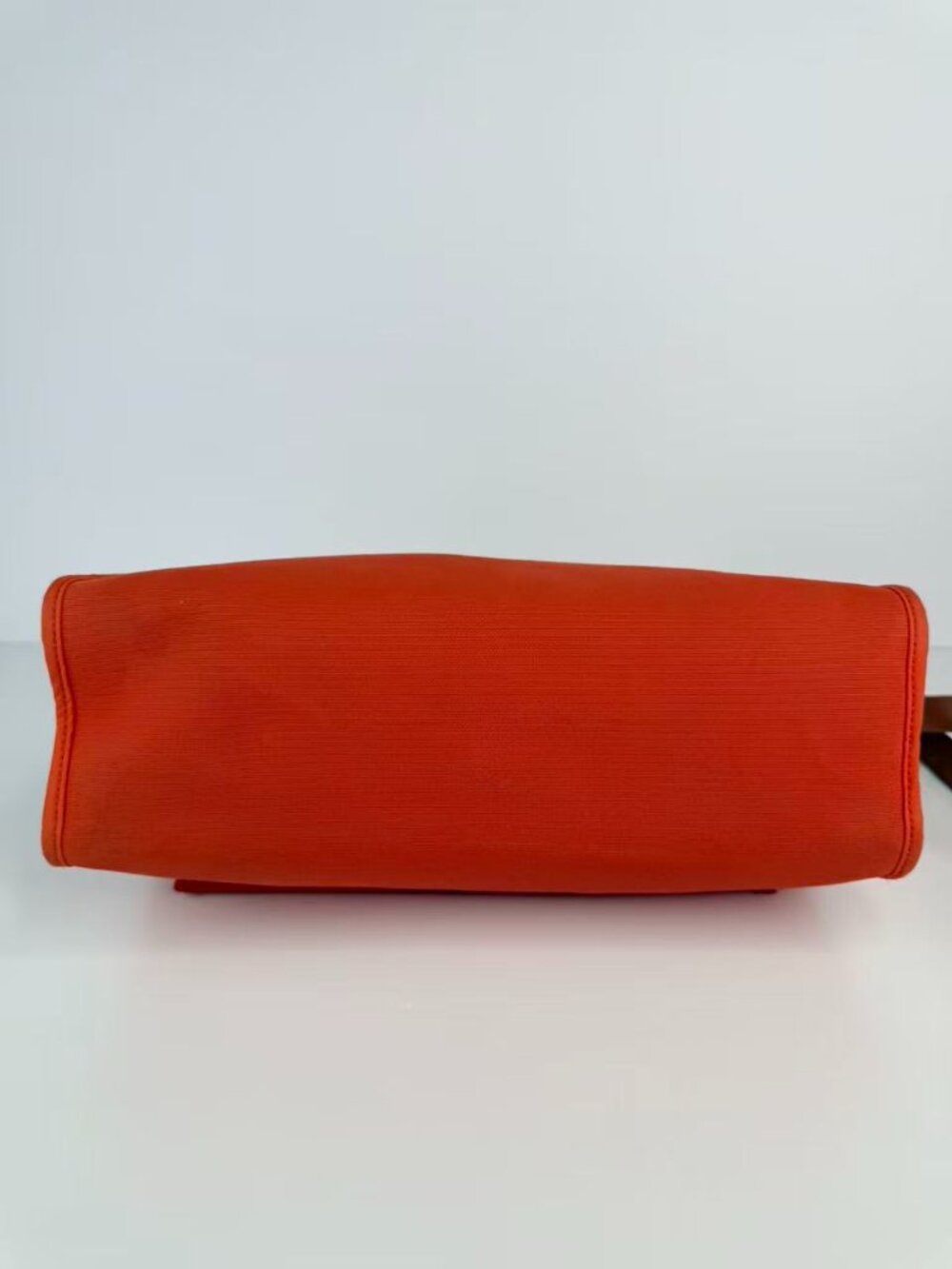 Hermès Herbag Zip 31 Orange Canvas & Natural Vache Hunter Leather Handbag - Picture 6 of 12
